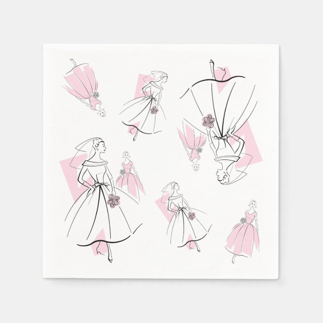 Servilleta De Papel Fashion Bride Pink (Anverso)