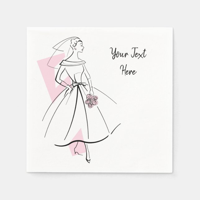 Servilleta De Papel Fashion Bride Pink Textos servilletas de papel (Anverso)