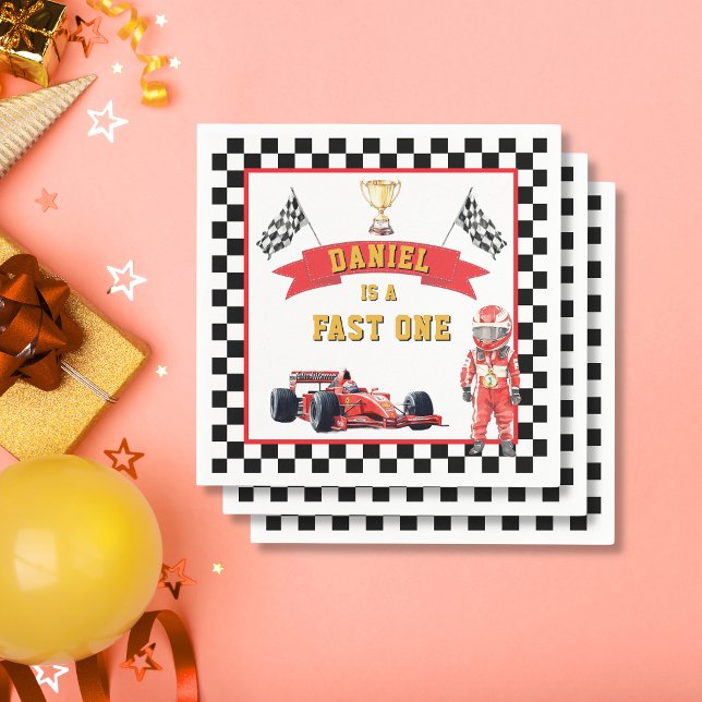Servilleta De Papel Fast One Race Car Checkered Flag Party (Subido por el creador)