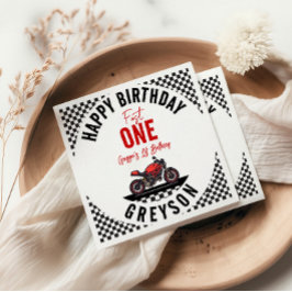 Servilleta De Papel Fast One Race Motorcycle 1st Birthday Party