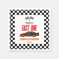 Fast One Red Flame Race Car Primer Fiesta de cumpl