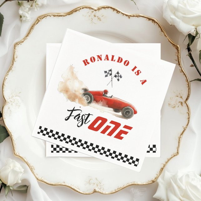 Servilleta De Papel Fast One Red Race Car 1er cumpleaños (Subido por el creador)