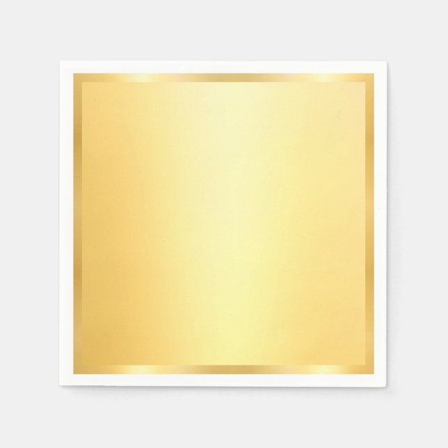 Servilleta De Papel Faux Gold Blank Template Glamour moderno (Anverso)