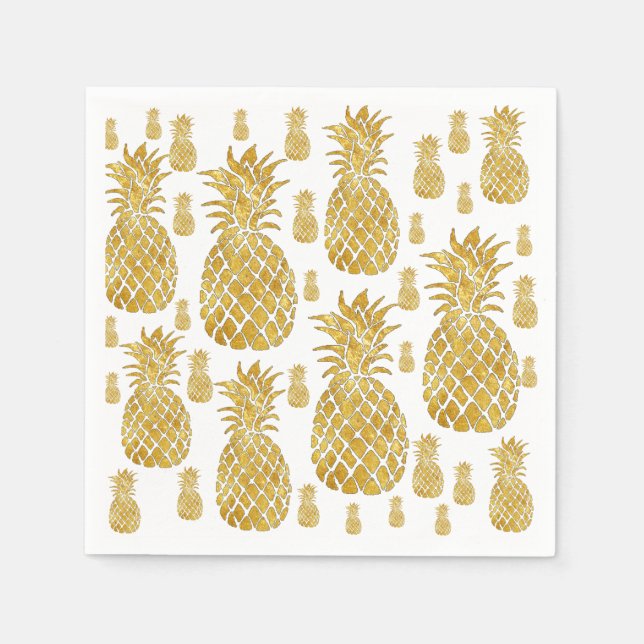 Servilleta De Papel faux gold leaf look piña (Anverso)