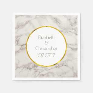 Servilleta De Papel Faux Marble Alabaster Taupe Tan moderno Boda
