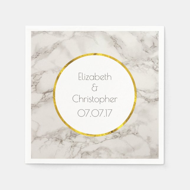 Servilleta De Papel Faux Marble Alabaster Taupe Tan moderno Boda (Anverso)