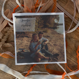 Servilleta De Papel Faux Vellum Foto Overlay Custom Wedding