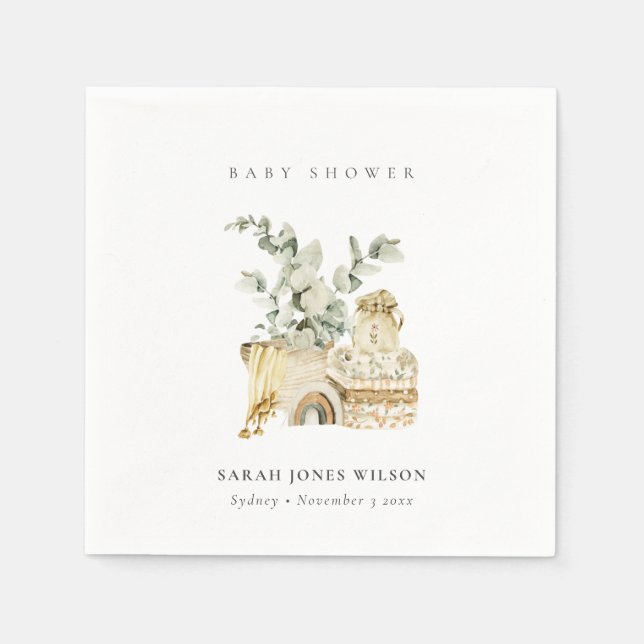 Servilleta De Papel Favor de Baby Shower para la alimentación de la en (Anverso)