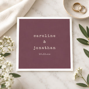 Servilleta De Papel Favor de boda de invierno tipo máquina de escribir