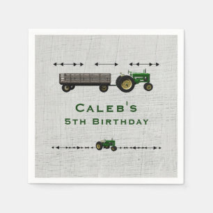 Servilleta De Papel Favor de cumpleaños personalizado de tractor de co