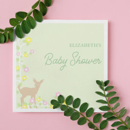 Servilleta De Papel Fawn Floral Girl Baby Shower