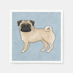Servilleta De Papel Fawn Pug Dog Canine Cute Personalizado Ilustracion