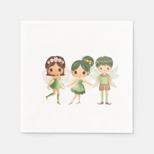 Servilleta De Papel Fayas vestidas con tazones de papel verde