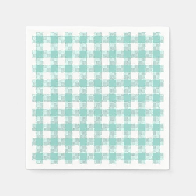 Servilleta De Papel Faye y Lauren Aqua Plaid (Anverso)