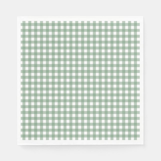 Servilleta De Papel Faye y Lauren Fall Green Gingham (Anverso)
