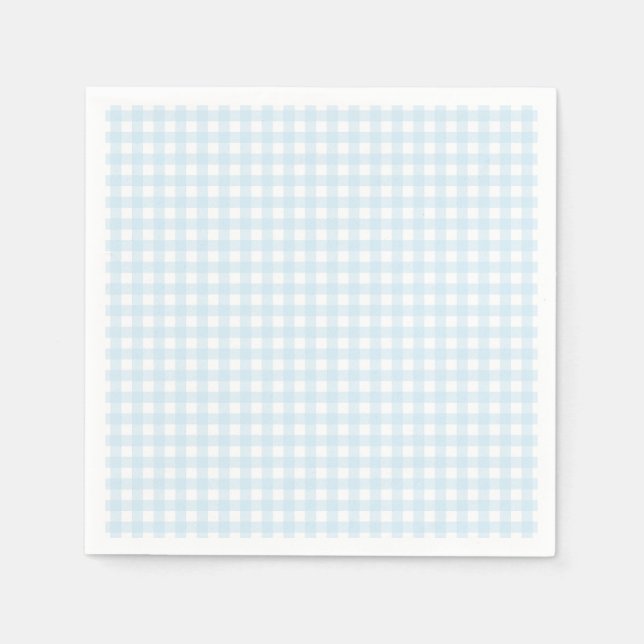Servilleta De Papel Faye y Lauren Gingham Azul Claro (Anverso)