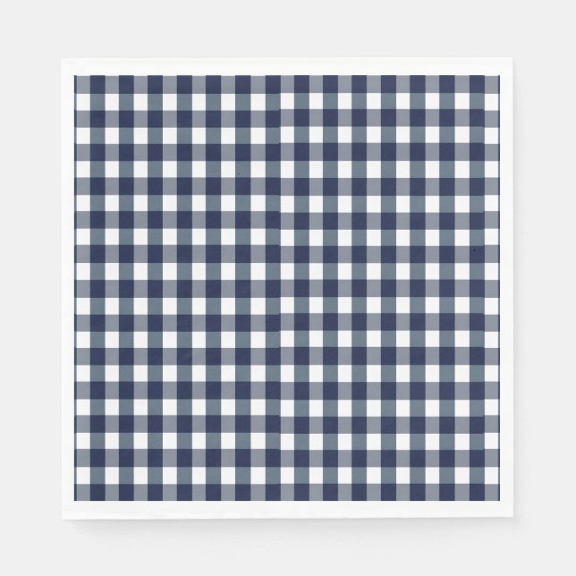 Servilleta De Papel Faye y Lauren Navy Gingham (Anverso)