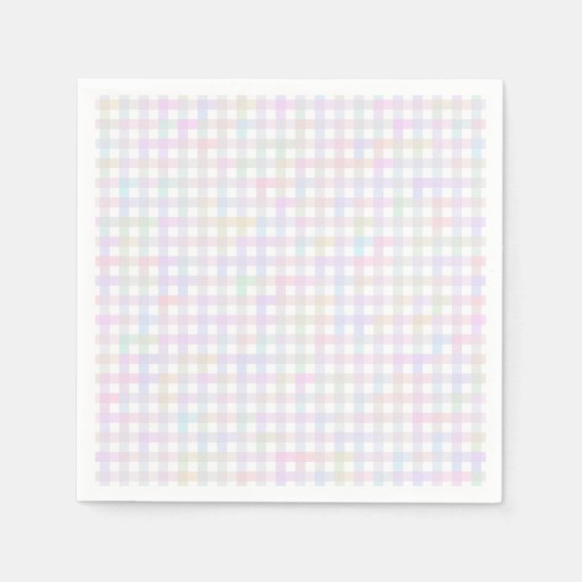 Servilleta De Papel Faye y Lauren Pastel Gingham Multicolor (Anverso)