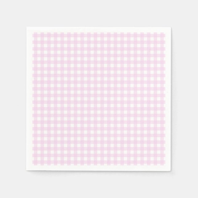 Servilleta De Papel Faye y Lauren Pastel Pink Gingham (Anverso)