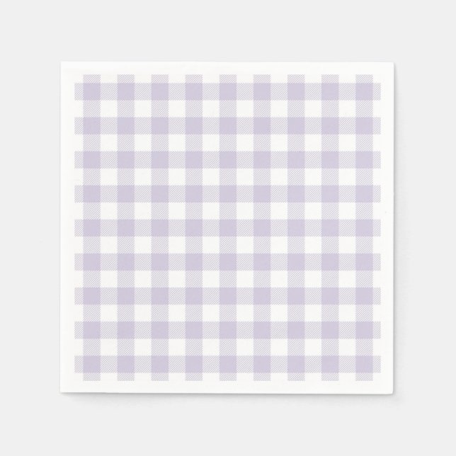 Servilleta De Papel Faye y Lauren Pastel Purple Plaid (Anverso)
