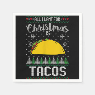 Servilleta De Papel Fea Navidad Taco Lover Regalo todo lo que quiero N