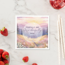 Servilleta De Papel Fearfully and Onederfully Made Girl First Birthday