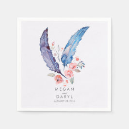 Servilleta De Papel Feathers Bohemian Boda