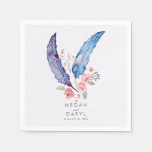 Servilleta De Papel Feathers Bohemian Boda
