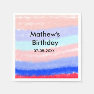 Servilleta De Papel Fecha de adición de nombre de cumpleaños de niño e