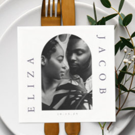 Servilleta De Papel Fecha del Boda de fotografía de moda