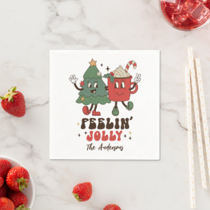 Servilleta De Papel Feelin' Jolly Navidades Holidays Funny Retro Name