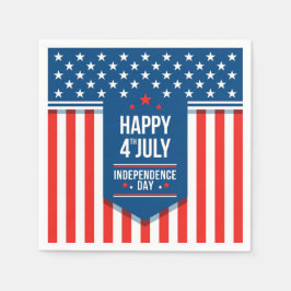 Servilleta De Papel Felices 4 de Julio Estrellas y Rayas
