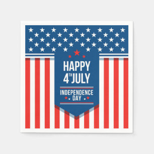 Servilleta De Papel Felices 4 de Julio Estrellas y Rayas