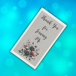 Servilleta De Papel Felices 50 años Rosas rojos y negros |