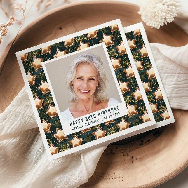 Servilleta De Papel Felices 60.ª Fotos de cumpleaños Glam Star Globos (Subido por el creador)