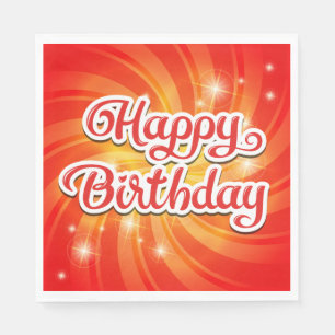 Servilleta De Papel Felices antecedentes de Naranja de cumpleaños