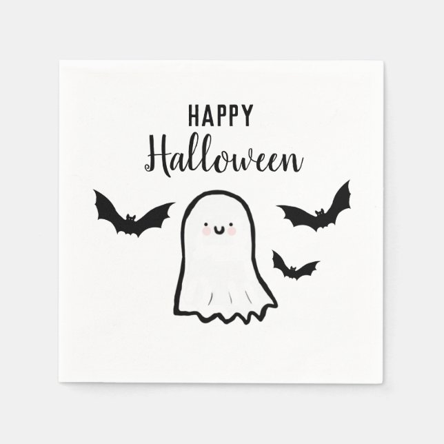 Servilleta De Papel Felices Bats de Halloween (Anverso)