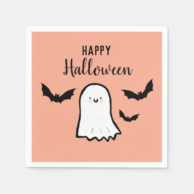 Servilleta De Papel Felices Bats de Halloween (Anverso)