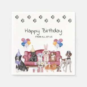 Servilleta De Papel Felices cachorros de cumpleaños