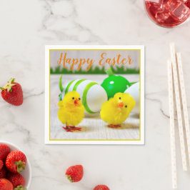 Servilleta De Papel Felices chicas de Pascua con naranja verde amarill