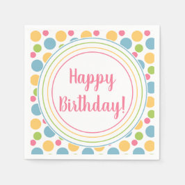 Servilleta De Papel Felices colores arcoiris de cumpleaños