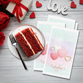 Servilleta De Papel Felices corazones del Día de San Valentín en caden