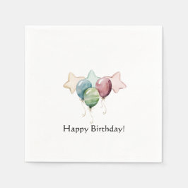 Servilleta De Papel Felices Estrellas de Cumpleaños y Globos