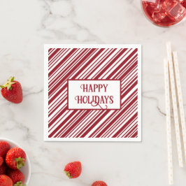 Servilleta De Papel Felices fiestas Candy Cane Stripe