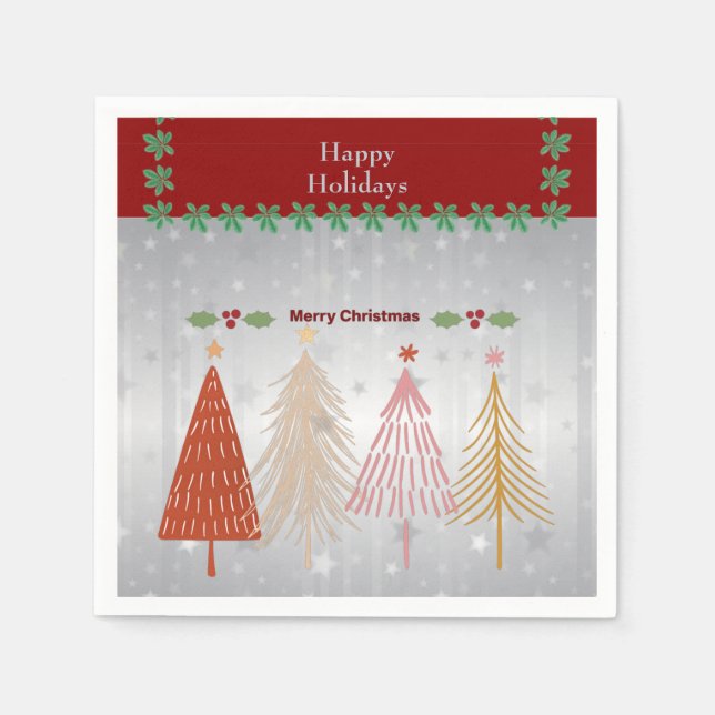 Servilleta De Papel Felices fiestas, Feliz Navidad, (Anverso)