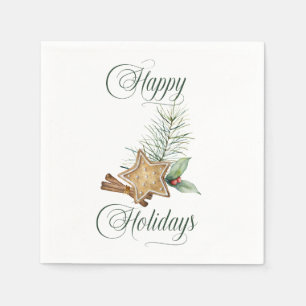 Servilleta De Papel Felices Fiestas Navidad con Estilo de Granja Antig