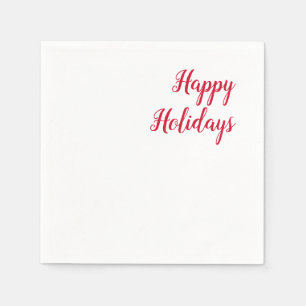Servilleta De Papel Felices fiestas navidad letra roja blanca