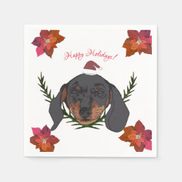 Servilleta De Papel Felices fiestas Weiner Dog