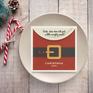 Servilleta De Papel Felices Navidad divertidas Papá Noel travieso y