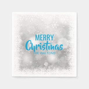 Servilleta De Papel Felices Navidad personalizadas de los copos de